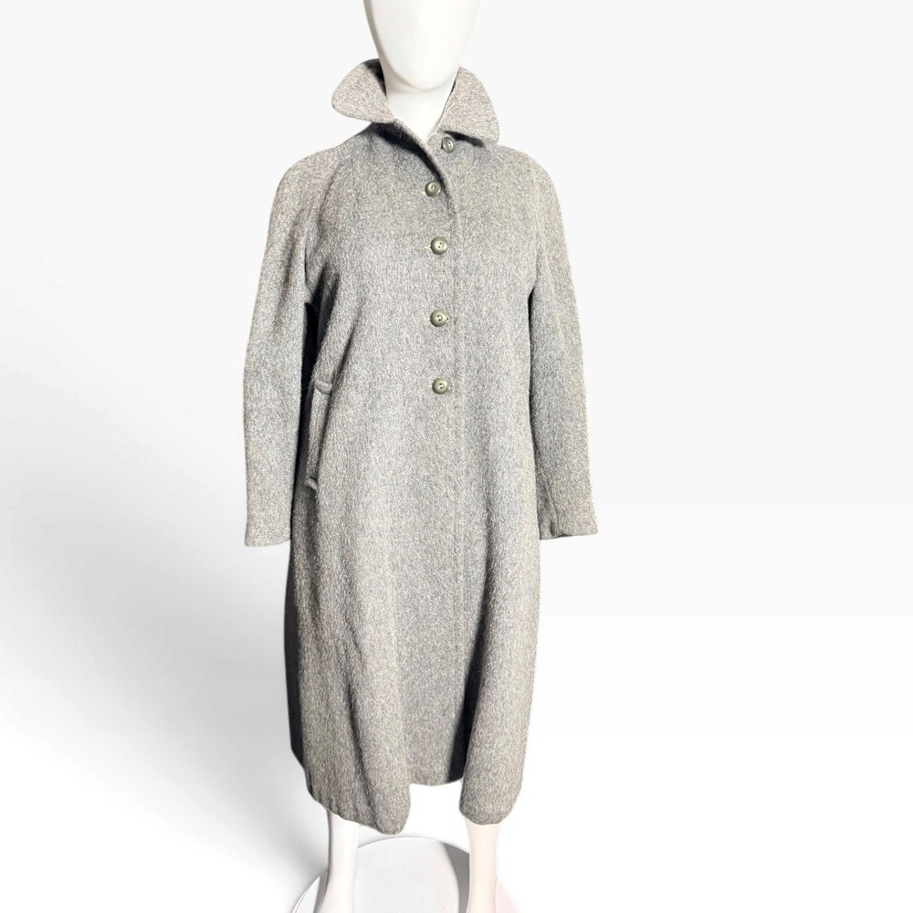Vintage Soda-Set Fashions Gray Wool Overcoat Union Made Mid Century Coat Wool